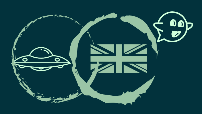ufo, British flag,ghost