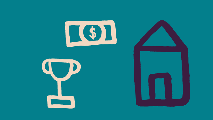 cup, money, house