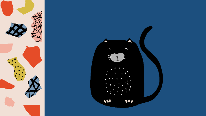 A black cat