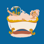 Woman in a bath relaxing